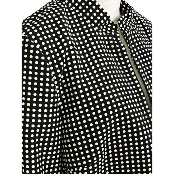 Josephine Black White Dot Print Collared Crop Jacket Size 12 EUC - Picture 6 of 9